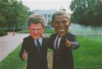 Obama & Clinton Big Heads